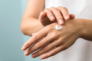 Cream Hand Skin Test